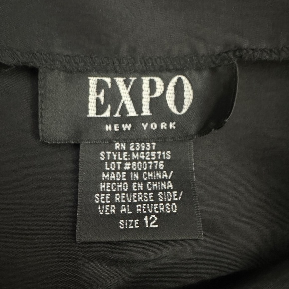 Expo New York Black Fairy Grunge Whimsy Goth Velvet Floral Skirt Sz 12 - Picture 7 of 7